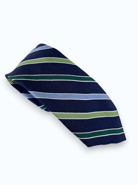 Chaps Other - Ralph Lauren Chaps Vintage Navy Green Striped Silk Repp Tie